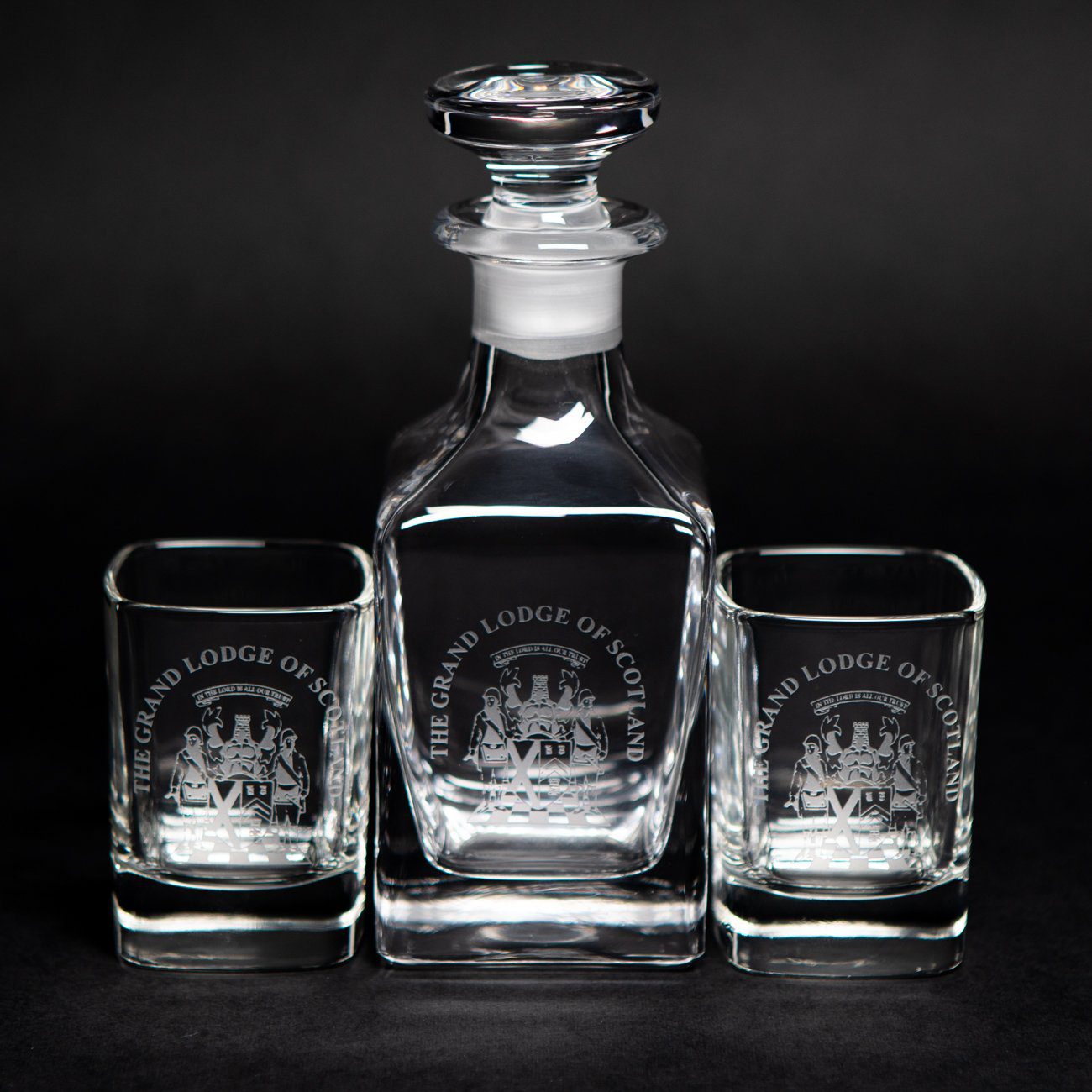 Decanter and Two Glasses - The Grand Lodge of Scotland