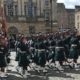 The troops marching off after the ceremony